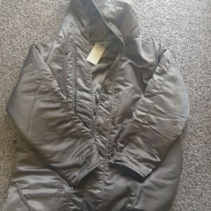 MNML Men's Hooded Puffer Coat in Olive Brown